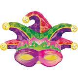 Jester Mask Mardi Gras Balloon, 31-in