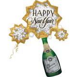 Champagne Burst Happy New Year Balloon, 46-in | Amscannull