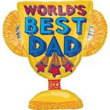 World's Best Dad Trophy Foil Balloon for Father's Day/Birthday, Helium ...