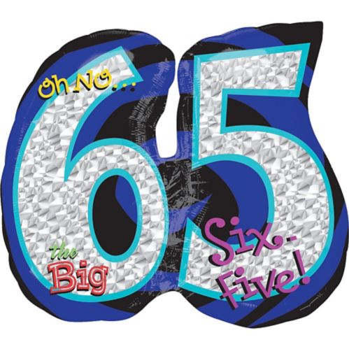 Oh No! 65th Birthday Foil Balloon, Helium Inflation Included, 27-in Product image