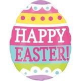 Happy Easter Egg-Shaped Foil Balloon, Helium Inflation Included, 25-in | Amscannull