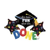 It's Been Fun Glad I'm Done Graduation Foil Balloon, Helium Inflation Included, 52-in x 38-in | Amscannull