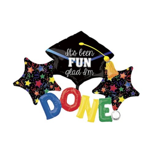 It's Been Fun Glad I'm Done Graduation Foil Balloon, Helium Inflation Included, 52-in x 38-in Product image