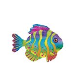 Giant Prismatic Colourful Fish Foil Balloon for Tropical/Summer/Birthday Party, Helium Inflation Included, 33-in | Amscannull