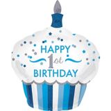 Ballon Petit Gateau 1er Anniversaire Bleu Party City