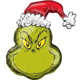 Giant Grinch Foil Balloon for Christmas/Holiday Party, Helium Inflation Included, 26-in | Amscannull