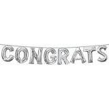 Air-Filled Congrats Letter Balloons, Silver, 8-pc