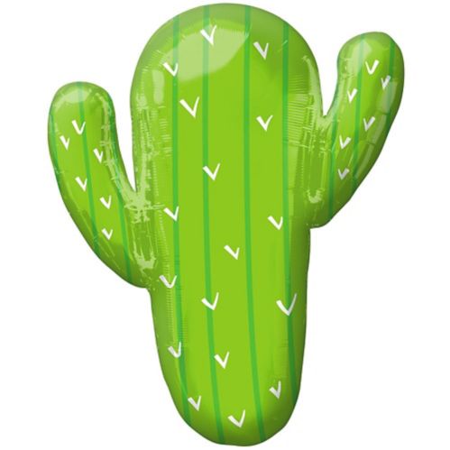 Cactus Foil Balloon for Summer/Desert Party, Helium Inflation Included, Green, 31-in Product image