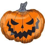 Scary Jack-o'-Lantern Foil Balloon for Halloween, Helium Inflation Included, 29-in | Amscannull