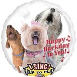 Ballon En Aluminium Chiens Chantants Happy Birthday Gonflage A L Helium Inclus 28 Po Party City