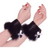 Black Marabou Bunny Cuffs Party City