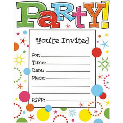 Party Time Invitation, 20-pk Party City