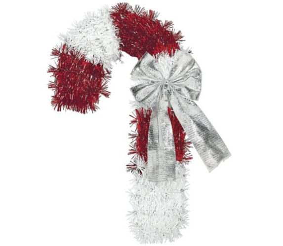Deluxe Tinsel Christmas Candy Cane Hanging Decoration Party City