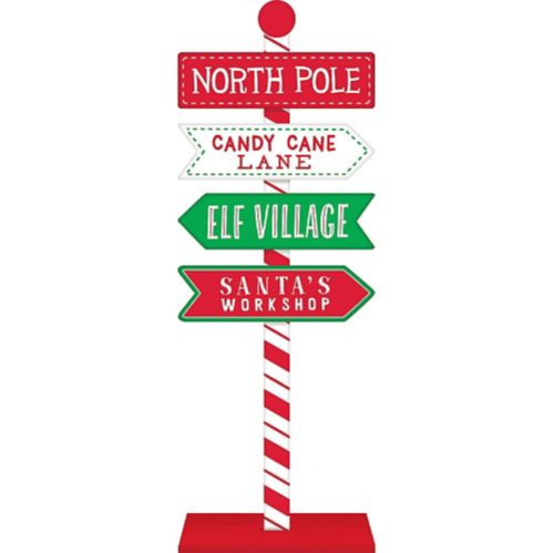 North Pole Directional Standing Sign Party City