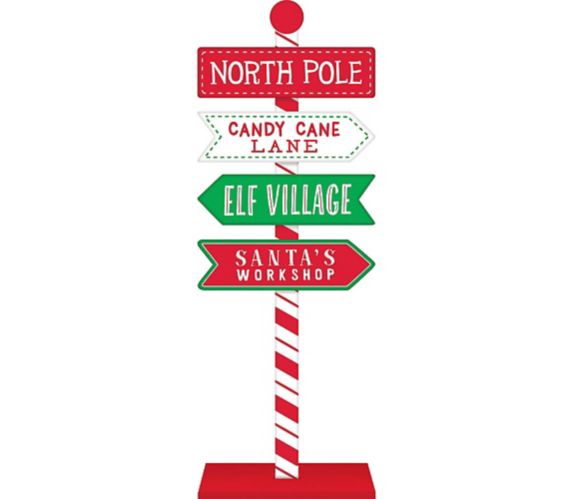 North Pole Directional Standing Sign Party City