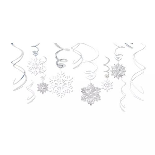 Amscan Snowflakes Hanging Swirl Decorations  12Pc 