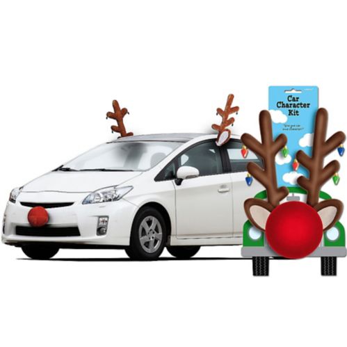 Nose Rudolph Set Reindeer Christmas Decoration Car Costume Auto Accessories Tail MOMONI Premium Reindeer Car Kit Antlers 