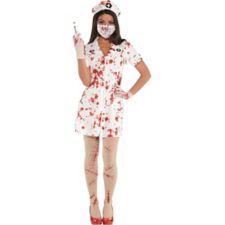 Bloody Nurse Kit Adult White Blood Effect Mask Headpiece and Eyepatch main image 1