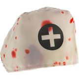 Bloody Nurse Kit Adult White Blood Effect Mask Headpiece and Eyepatch