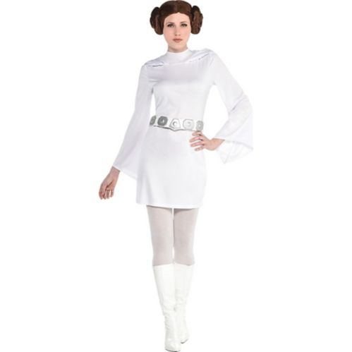 Lucas Star Wars Princess Leia Dress for Halloween Costumer Party, White, Adult, One Size Product image