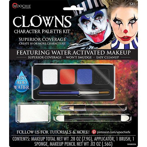 Complete Clowns Character Makeup Palette Kit, 5-pc Party City