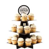 Support Pour Petits Gateaux D Obtention De Diplome Noir Dore Argente Party City