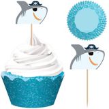Necessaire A Petits Gateaux Requin Pirate Paq 24 Party City