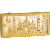 Eid Light-Up Mosque Block Sign, Gold | Amscannull