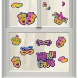 Mardi Gras Vinyl Window Decorations, 13pc Party City
