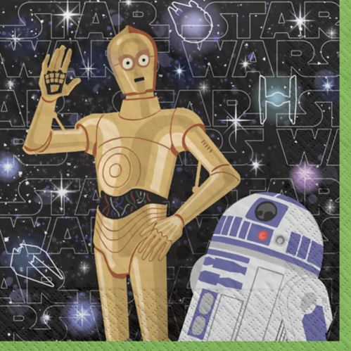 Star Wars Galaxy of Adventures C-3PO & R2-D2 Paper Beverage Napkins, 16-pc Product image