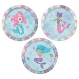 Iridescent Shimmering Mermaids Dessert Paper Plates, 7-in, 8-pk | Amscannull