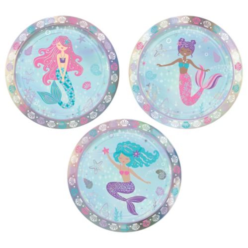Iridescent Shimmering Mermaids Dessert Paper Plates, 7-in, 8-pk Product image