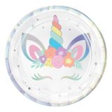 Iridescent Unicorn Dessert Paper Plates, 7-in, 8-pk | Amscannull