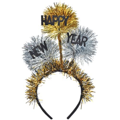 Serre-tête à boule décorative scintillante Happy New Year Amscan Image de l’article