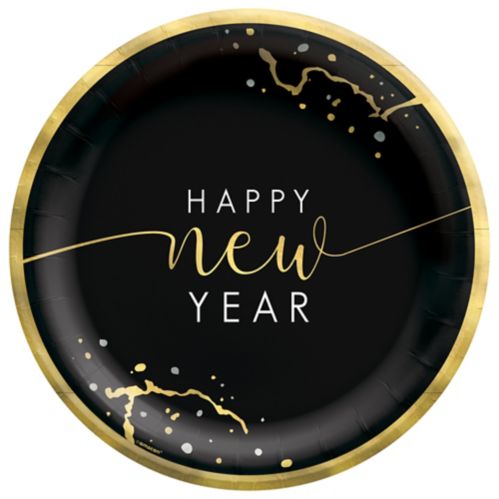 Amscan Hello NYE Round Plates, 6.7-in, Mid Count Product image