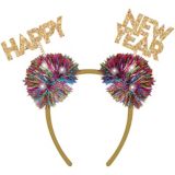 Amscan New Year's Colourful Confetti Tinsel Light Up Pom Pom Headband | Amscannull