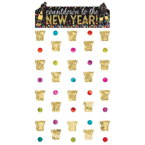 Rideau de porte à confettis colorés du Nouvel An Amscan Image de l’article