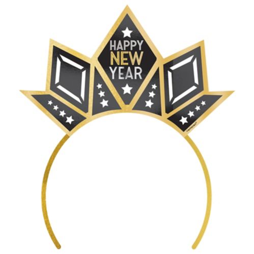 Amscan Black, Silver & Gold Happy New Year Tiara Product image