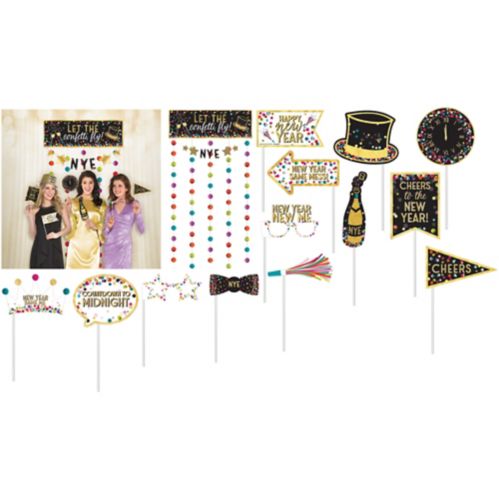 Amscan Colourful Confetti NYE Photo Booth Kit Product image