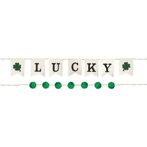 Banderoles en tissu et ficelle Lucky de la Saint-Patrick Image de l’article