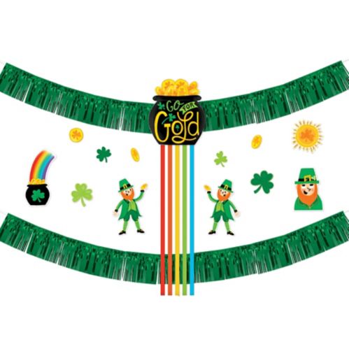 St. Patrick's Day Leprechaun Cardstock & Foil Wall Decorating Kit, 15-pc Product image