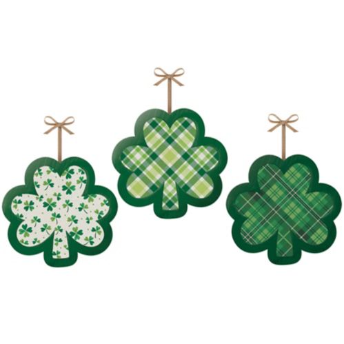 Affiches en tissu et panneau de fibres trèfle à quatre feuilles de la Saint-Patrick Amscan, paq. 3 Image de l’article