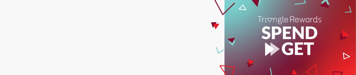 Offre Dépensez et obtenez de Récompenses Triangle sur fond coloré