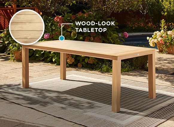 Monaco Patio Furniture Collection By, Fake Wood Outdoor Dining Table