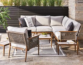 Canvas Patio Furniture Decor, U Shaped Outdoor Sectional Canada
