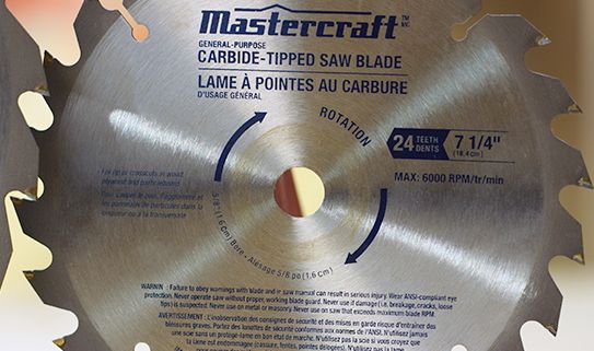 7 ¼” mitre saws cut to a depth of 2”