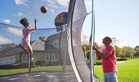 Score big with a trampoline basketball hoop