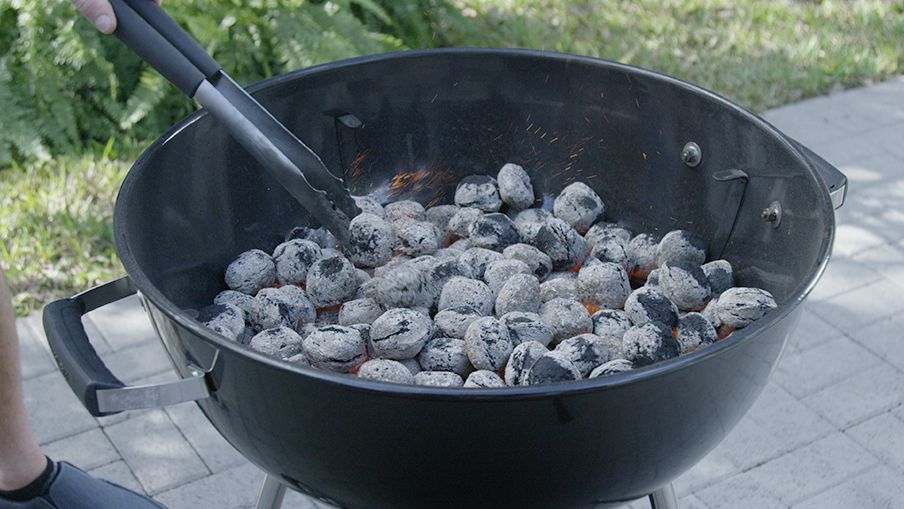 Wait for the charcoal to heat up