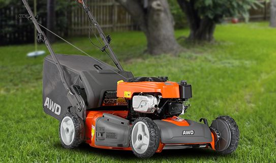 Check out our self-propelled gas lawn mowers