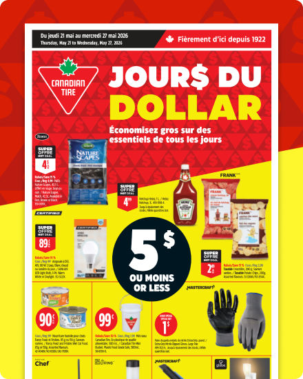 Magasinez les Jours du Dollar maintenant.